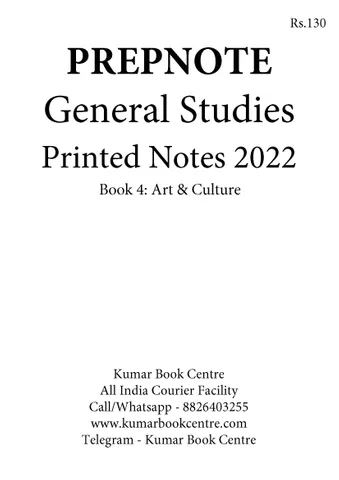 Art & Culture - General Studies GS Printed Notes 2022 - Hemant Jha - Prepnotes - [B/W PRINTOUT]