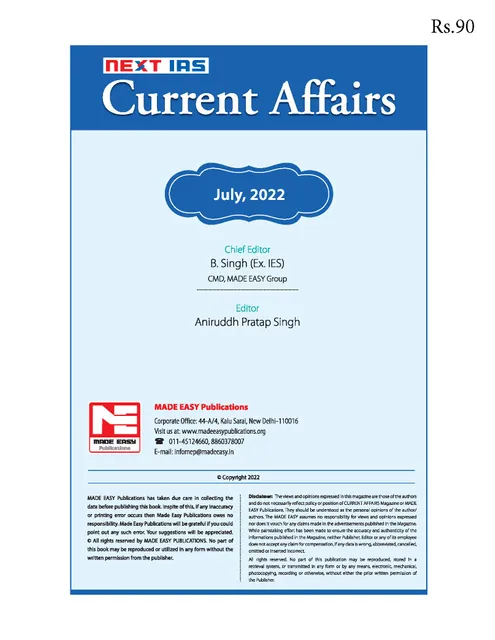 July 2022 - Next IAS Monthly Current Affairs - [B/W PRINTOUT]