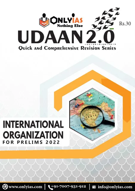 Only IAS Udaan 2.0 2022 - International Organization - [B/W PRINTOUT]
