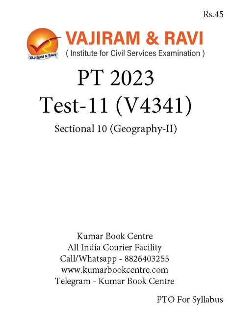 (Set) Vajiram & Ravi PT Test Series 2023 - Test 11 to 12 - [B/W PRINTOUT]