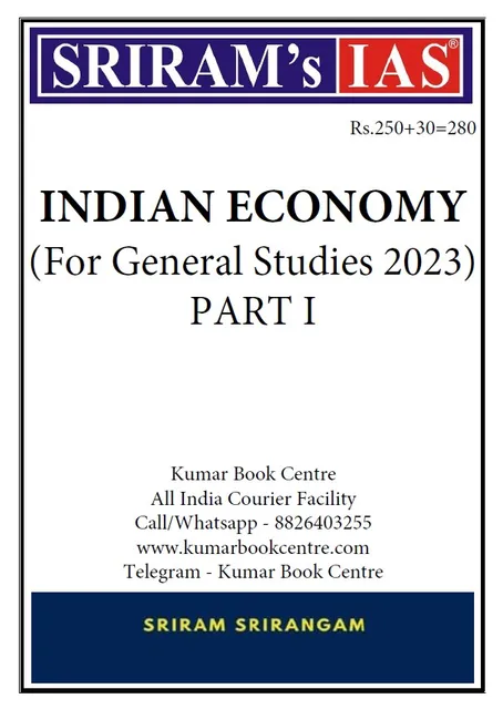 (Set of 2 Booklets) Sriram IAS Indian Economy for General Studies 2023 (Part 1 and 2) - [B/W PRINTOUT]
