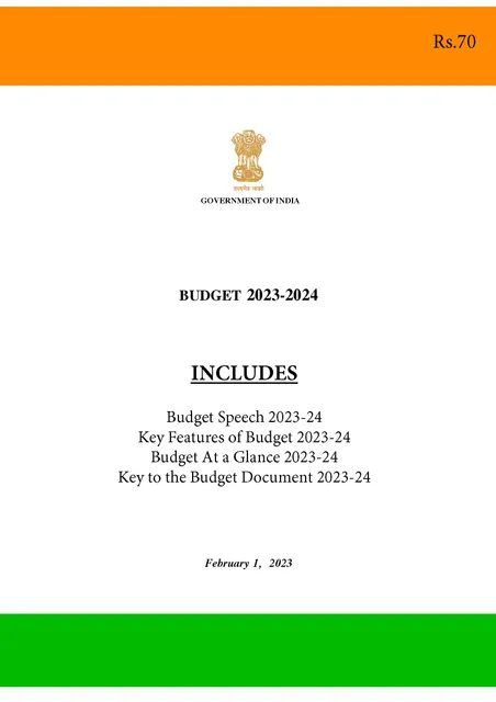 Union Budget 2023-24 - [B/W PRINTOUT]
