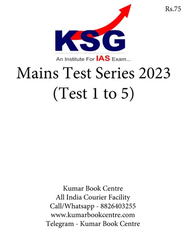 (Set) Khan Study Group KSG Mains Test Series 2023 - Test 1 to 5 - [B/W PRINTOUT]