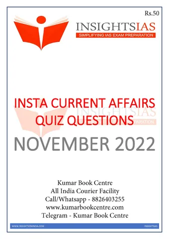 November 2022 - Insights on India Current Affairs Daily Quiz - [B/W PRINTOUT]