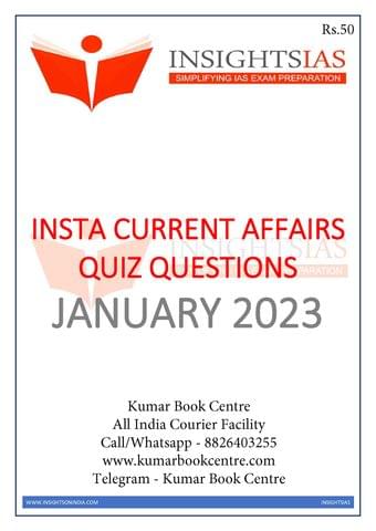 January 2023 - Insights on India Current Affairs Daily Quiz - [B/W PRINTOUT]