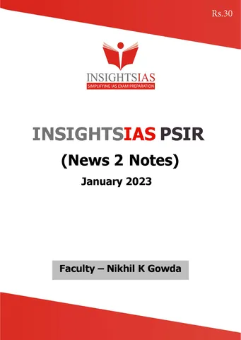 January 2023 - Insights on India PSIR (News 2 Notes) - [B/W PRINTOUT]
