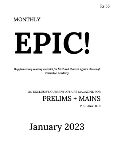 January 2023 - Forum IAS Factly/EPIC Monthly Current Affairs - [B/W PRINTOUT]