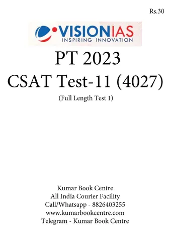 (Set) Vision IAS PT Test Series 2023 - CSAT Test 11 (4027) to 15 (4031) - [B/W PRINTOUT]