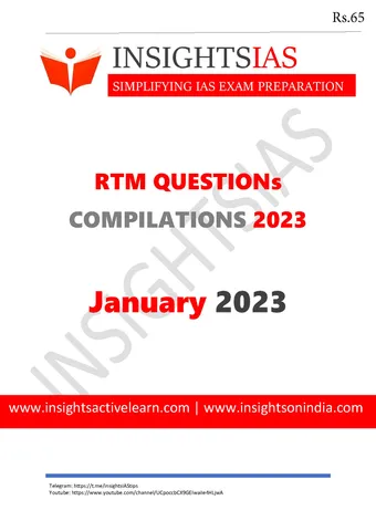January 2023 - Insights on India Revision Through MCQs (RTM) - [B/W PRINTOUT]