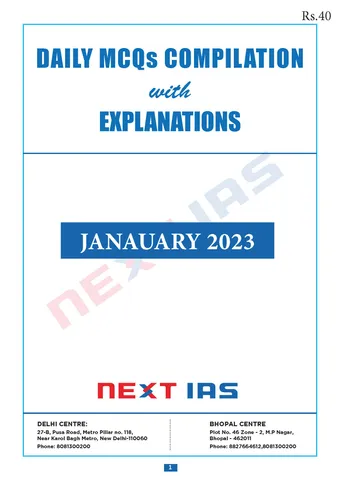 January 2023 - Next IAS Monthly MCQ Consolidation - [B/W PRINTOUT]