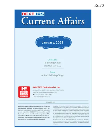 January 2023 - Next IAS Monthly Current Affairs - [B/W PRINTOUT]