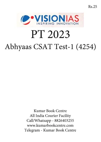 (Set) Vision IAS PT Test Series 2023 - Abhyaas CSAT Test 1 (4254) to 2 (4255) - [B/W PRINTOUT]