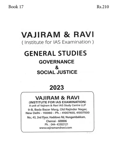 Governance & Social Justice - General Studies GS Printed Notes Yellow Book 2023 - Vajiram & Ravi - [B/W PRINTOUT]
