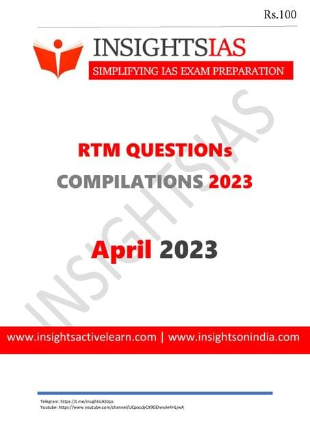 April 2023 - Insights on India Revision Through MCQs (RTM) - [B/W PRINTOUT]