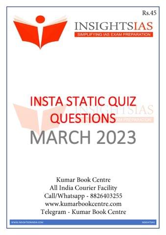 March 2023 - Insights on India Static Quiz - [B/W PRINTOUT]
