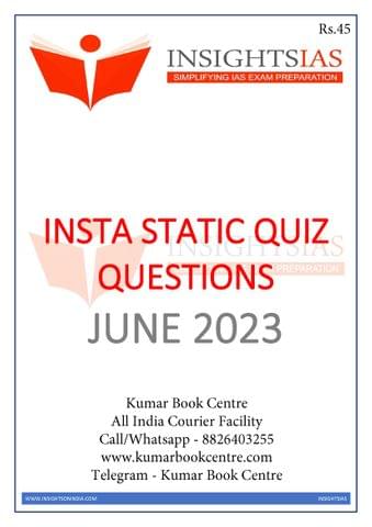 June 2023 - Insights on India Static Quiz - [B/W PRINTOUT]