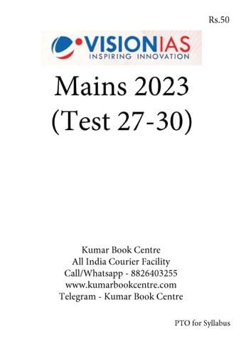 (Set) Vision IAS Mains Test Series 2023 - Test 27 (2089) to 30 (2092) - [B/W PRINTOUT]