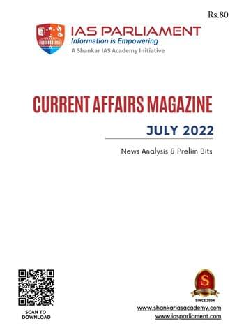 July 2022 - Shankar IAS Monthly Current Affairs - [B/W PRINTOUT]