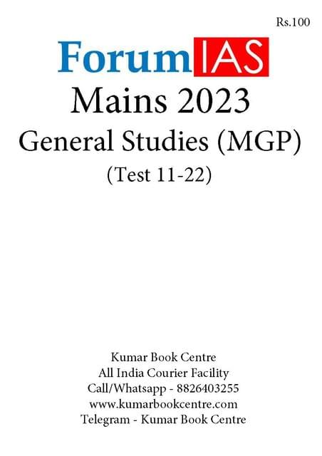 Forum IAS Mains Test Series MGP 2023 - GS Test 11 to 22 - [B/W PRINTOUT]