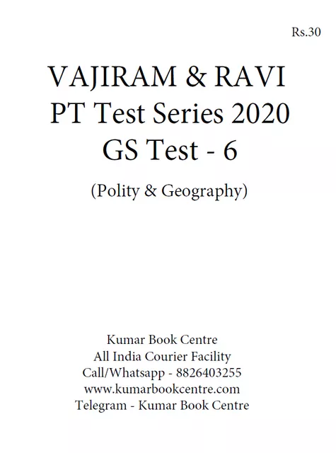 (Set) Vajiram & Ravi PT Test Series 2020 - Test 6 to 10 - [PRINTED]