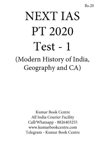 (Set) Next IAS PT Test Series 2020 - Test 1 to 5 [PRINTED]
