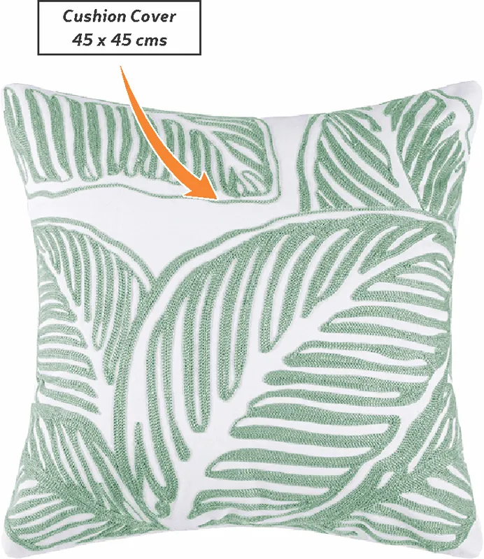Green Tropical Leaf Cushion Cover