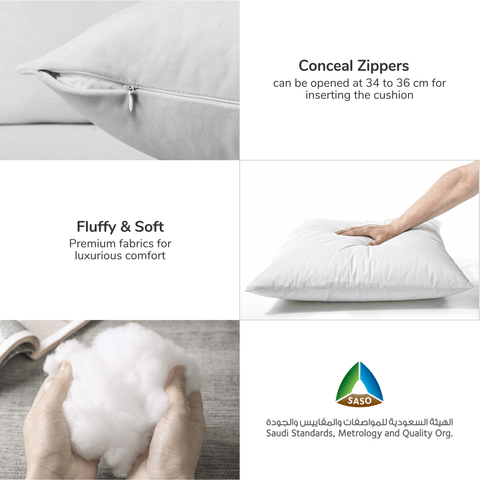 Cushion Insert: 1-Piece 45x45 cm inch Soft Brushed Microfiber Throw Pillow Insert, Perfect Support Ideal For Sofas, Chair and Couch