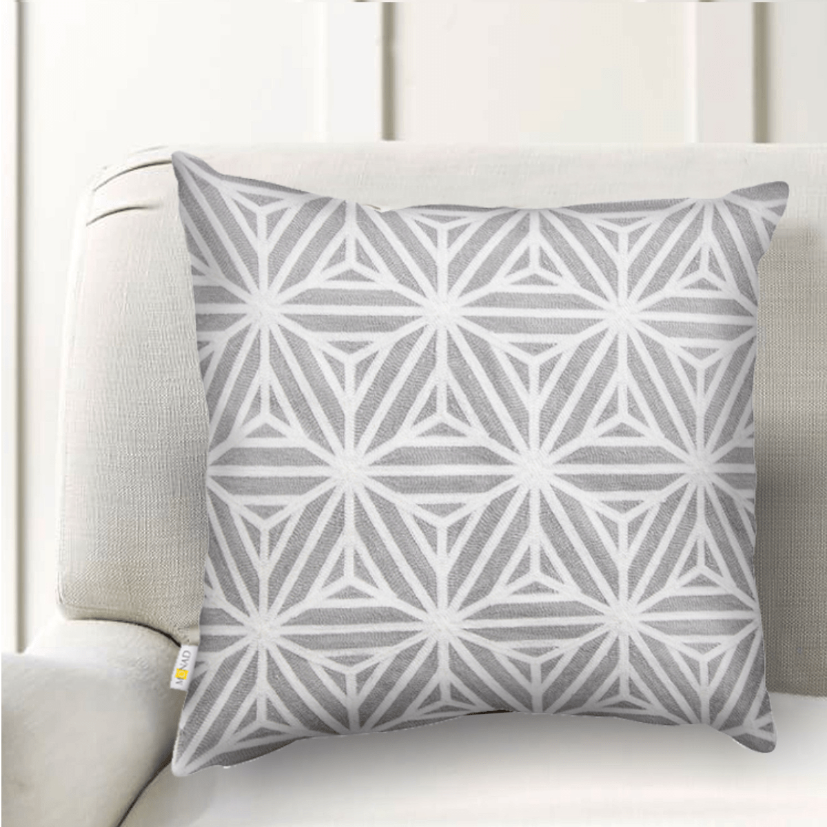 Grey Flexi Pattern Embroidered Cushion Cover
