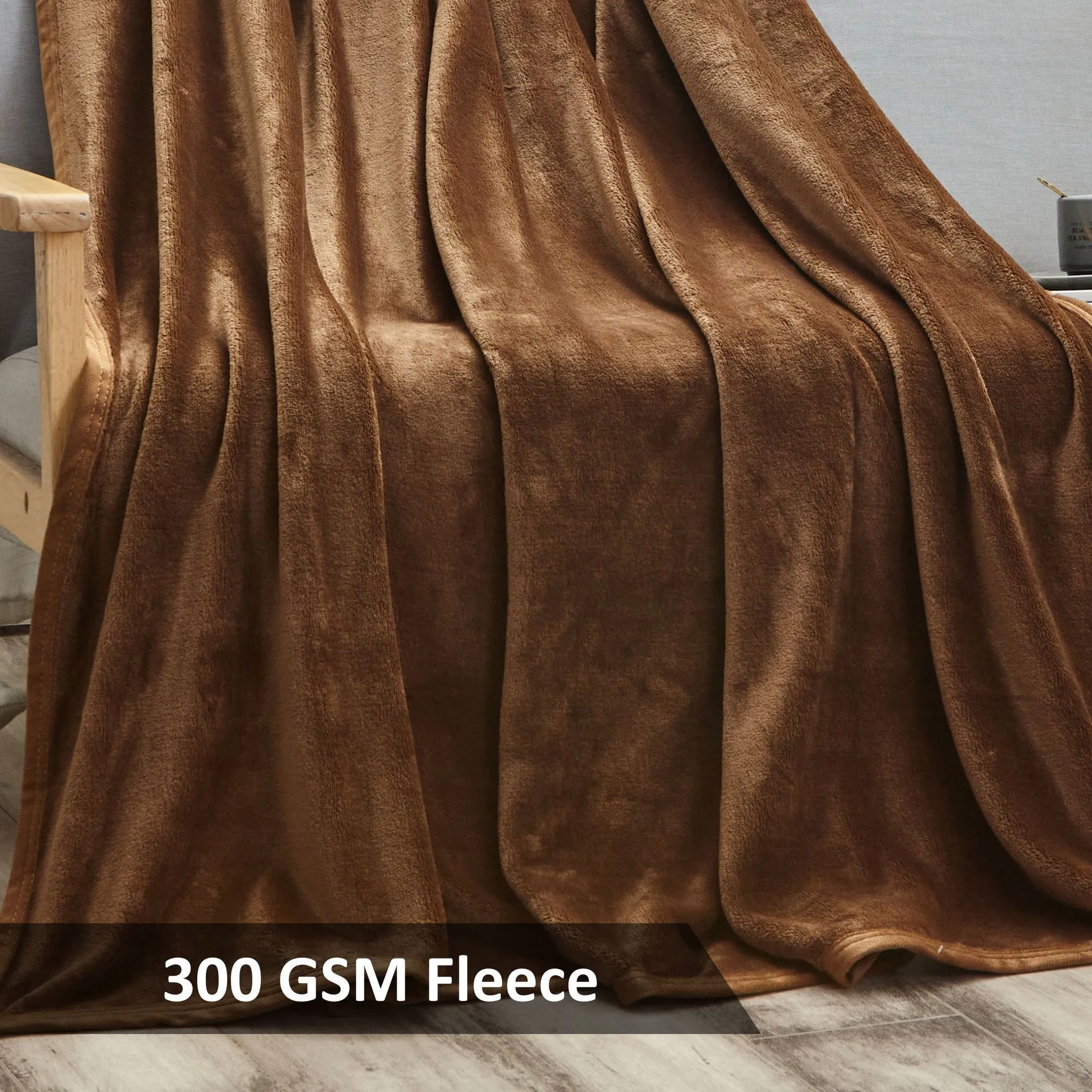 Soft Flannel Fleece Blanket Single Cocoa