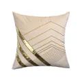 Beige Golden Striped Cushion Cover