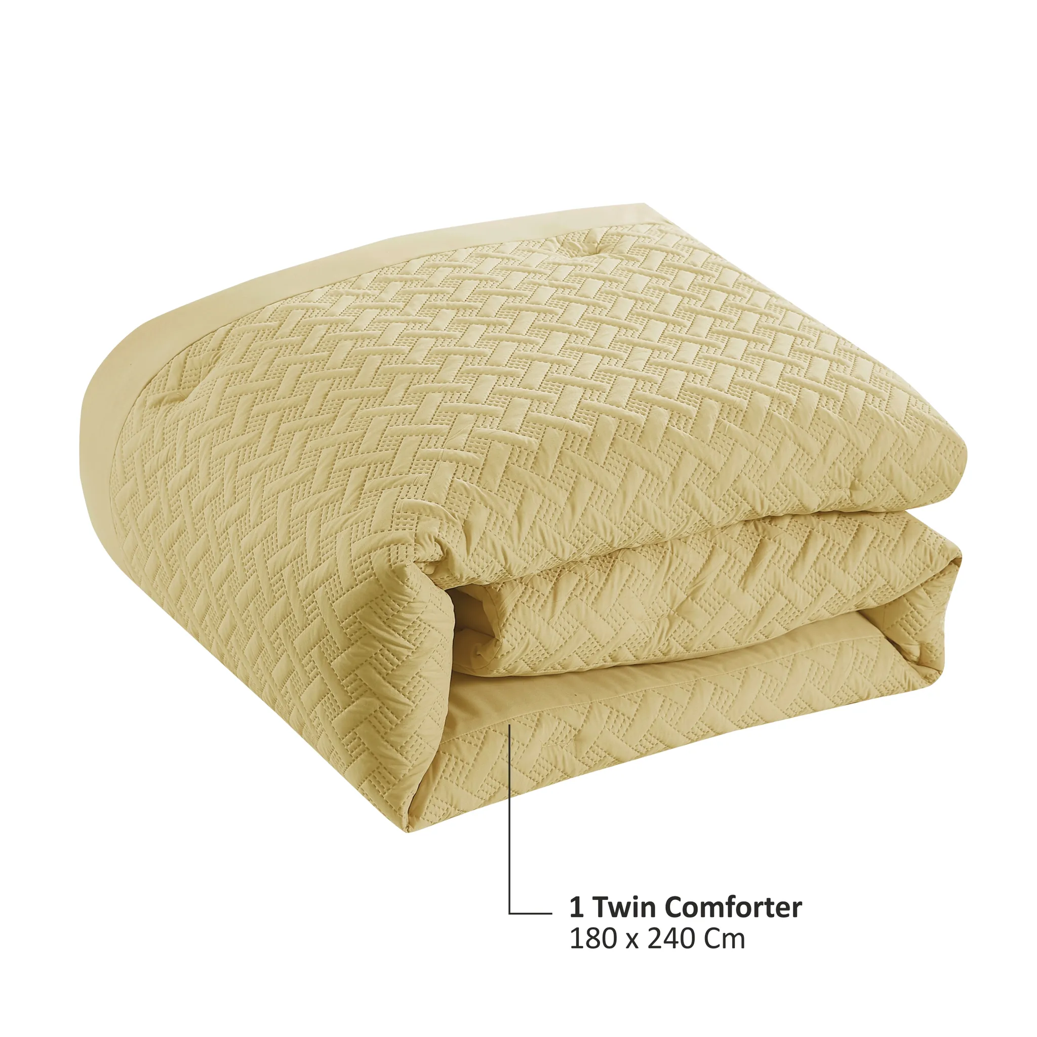 Ultrasonic Patch Worked Comforter Set 4-Piece Single Gold