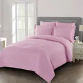 Ultrasonic Patch Worked Comforter Set 6-Piece King Pink