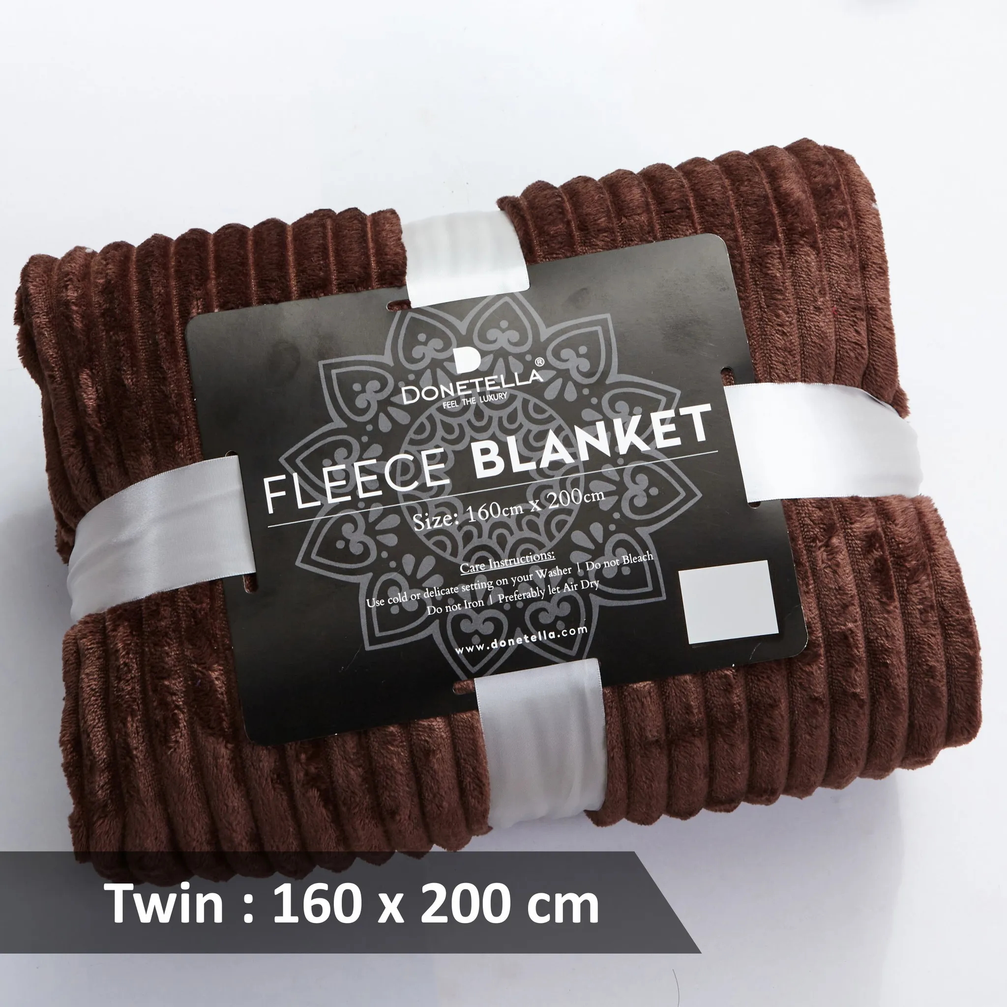 Soft Flannel Fleece Blanket Single Crater Brown