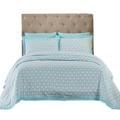300 Thread Count 100% Natural Cotton Printed Duvet Set 4-Piece Single Aqua Blue
