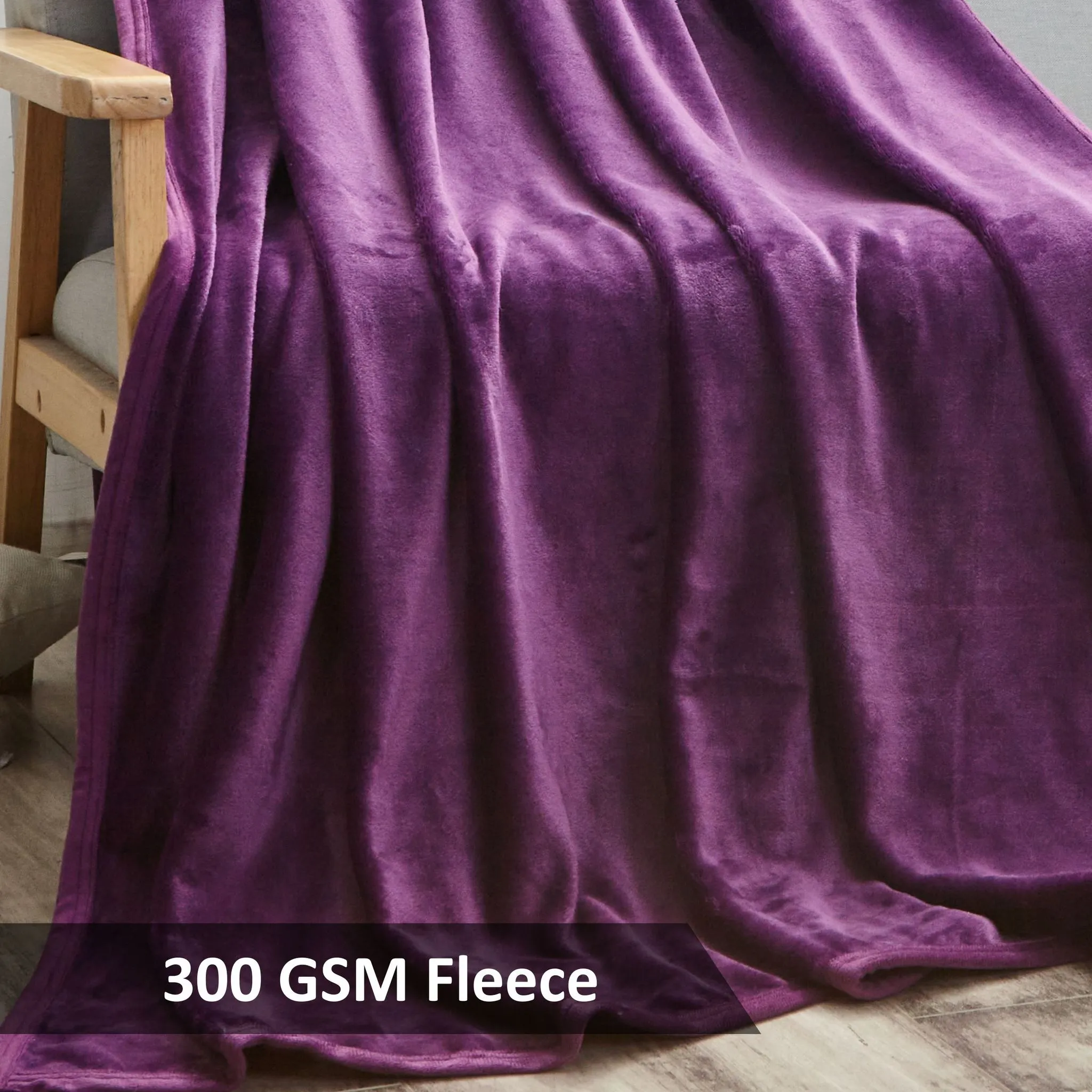 Soft Flannel Fleece Blanket Single Viola Purple