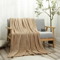 Soft Flannel Fleece Blanket Single Beige