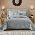 8-Piece Hotel Style Comforter 100% Cotton, 300 Thread Count Damask Stripes, King Size  ,Gray