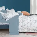 6-Piece King Size Cotton Comforter Set Reversible Pattern, White Blue