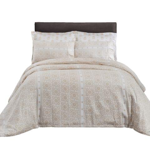 Cotton Comforter Set 7-Piece  Double Size All Season Bedding Set  With Duvet Set Cover Pillow Sham And Pillow Cases, Grey