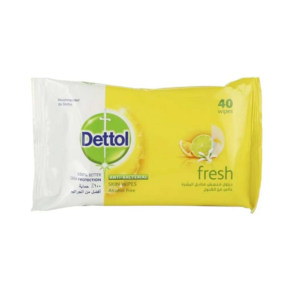 Fresh Antibacterial Skin Wipes 40Count