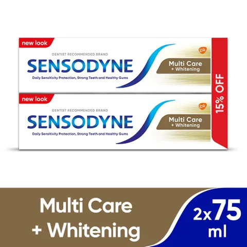 Multicare + Whitening Toothpaste, Value Pack (2 X 75Ml)