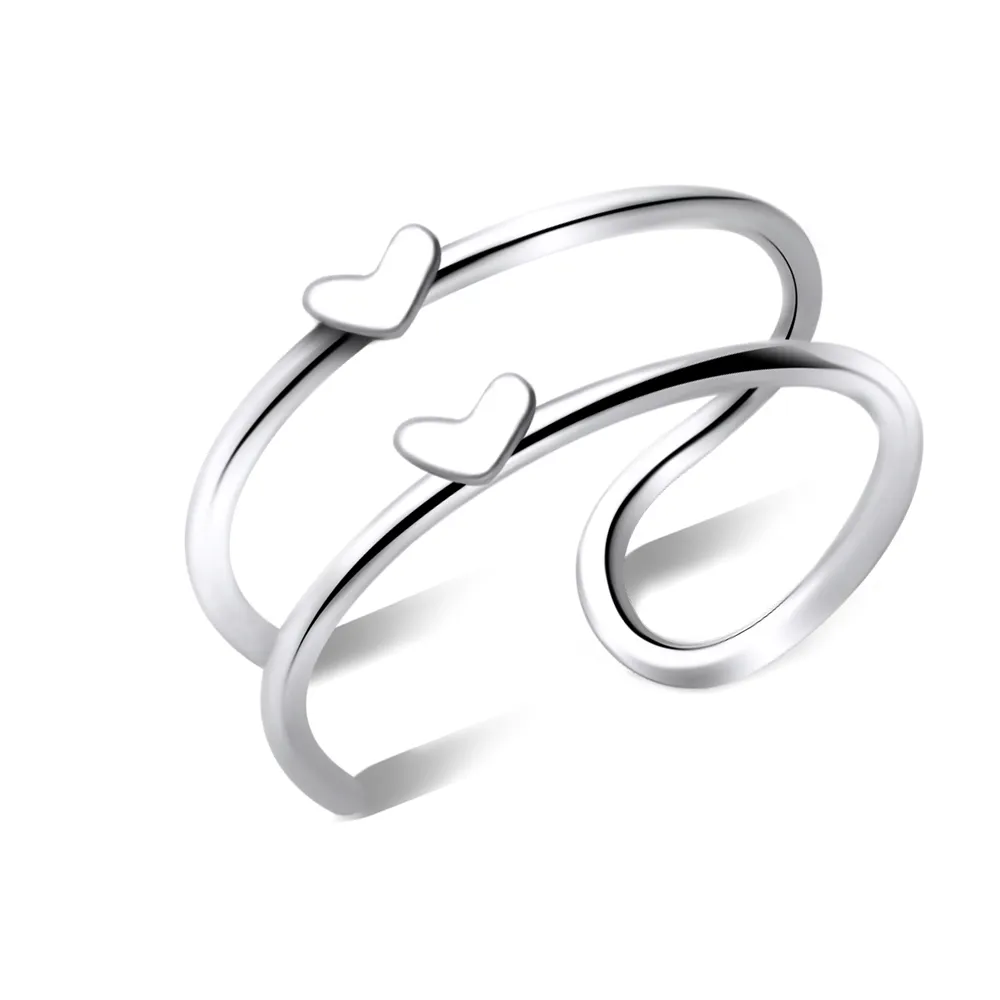 Ear Ring - E003 Cuff Silver Parallel Hearts
Size   
8mm