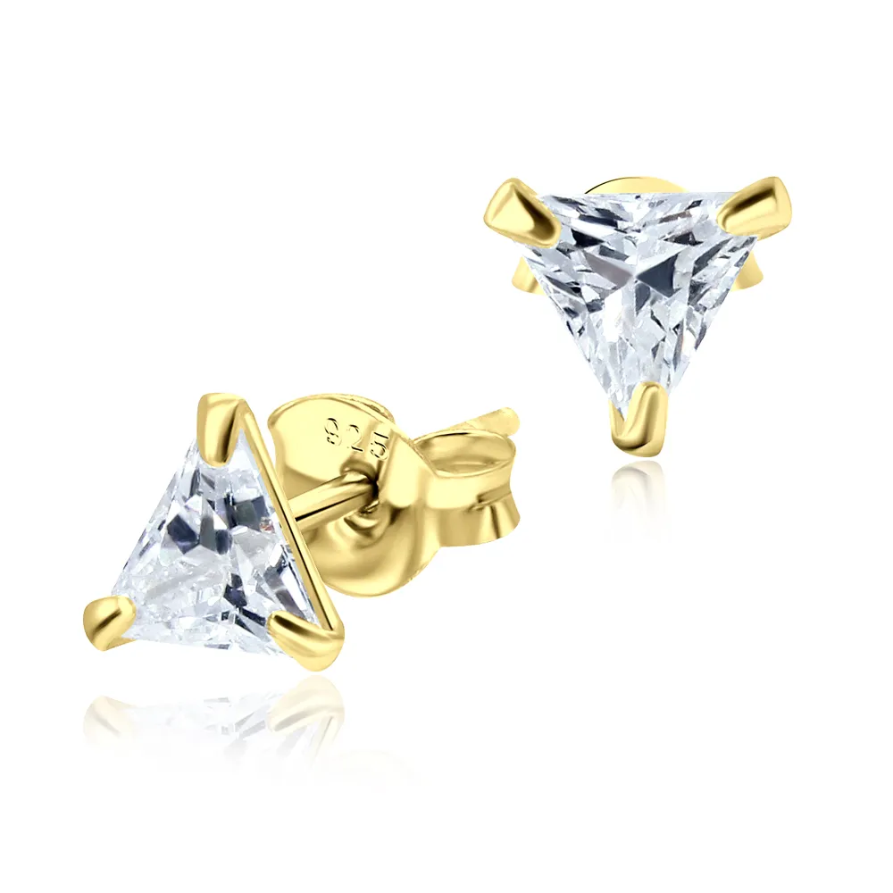 Ear Ring - E014 Stud Gold CZ Triangle
Size   
5x5mm