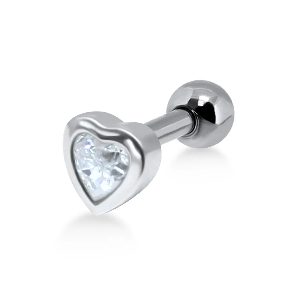 Ear Piercing - EH03 Helix Silver Heart CZ
Size   
1.2x6x3mm