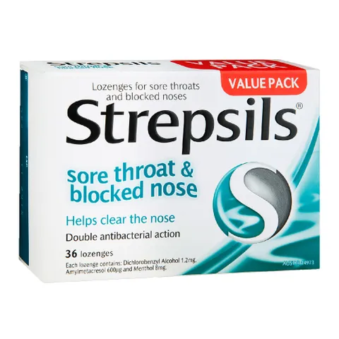 Menthol Sore Throat And Blocked Nose 36 Tab