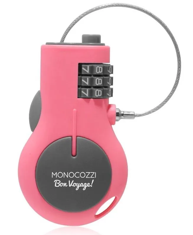 Bon Voyage Portable Retractable Lock (3-Digits) Pink