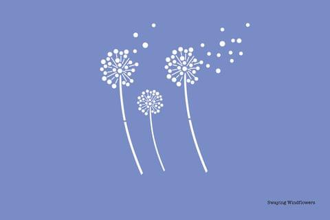 Stencil - Swaying Wind Flower - 16.53 inches x 11.69 inches