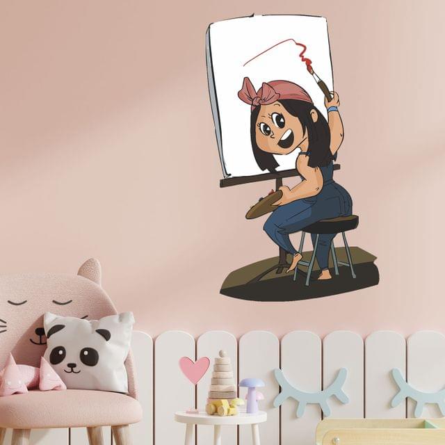 DIY Wall Stickers Girl Painter for Home D?cor (24"X18")
