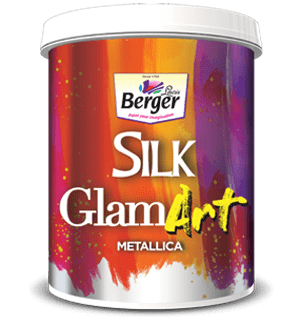 Berger Silk GlamArt Metallica Silver Paint for Metallic Finish on walls & other surfaces | High Glossy Metallic | 1 Litre
