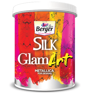 Berger Silk GlamArt Metallica for Designs Silver Paint| 100% acrylic emulsion paint | 200 ML
